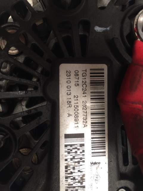 Alternatore CLIO IV 1.5dci &quot;2016&quot; - ALT226 - 231001318R