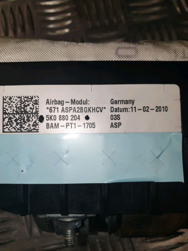 Airbag passeggero Volkswagen Golf6 1.2 tsi 5p &quot;2012&quot; 5K0880204 AIRB479