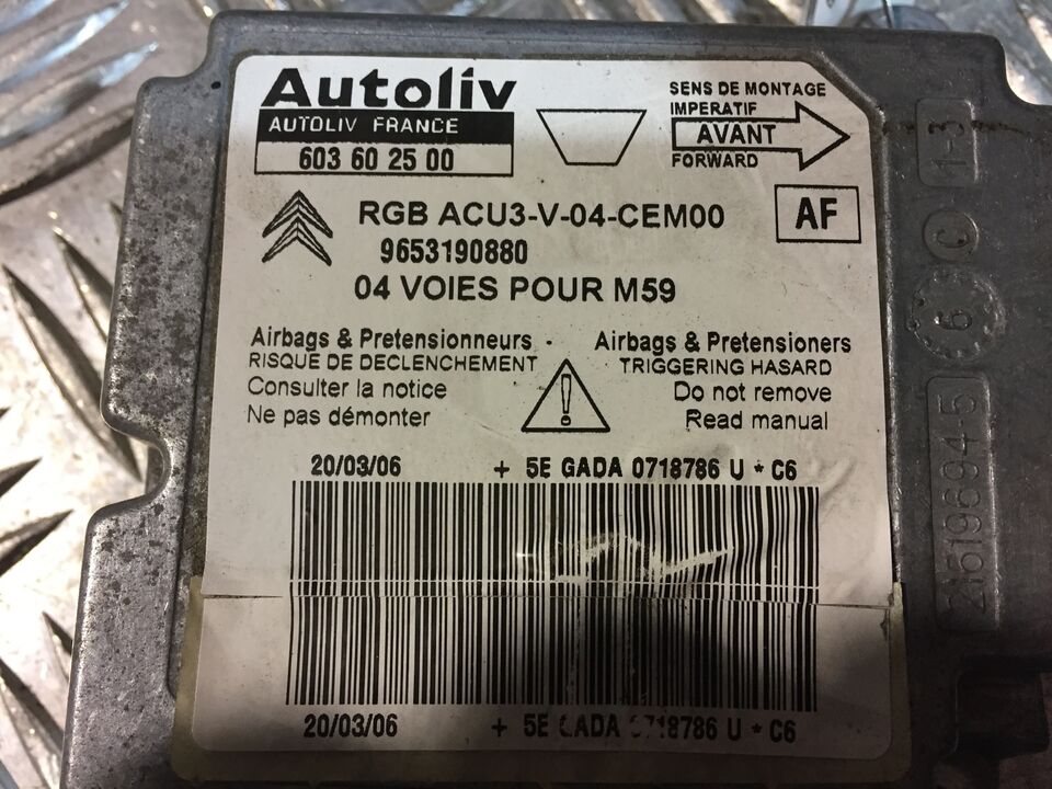 Centralina airbag Citroen berlingo anno 2004 AIRB710