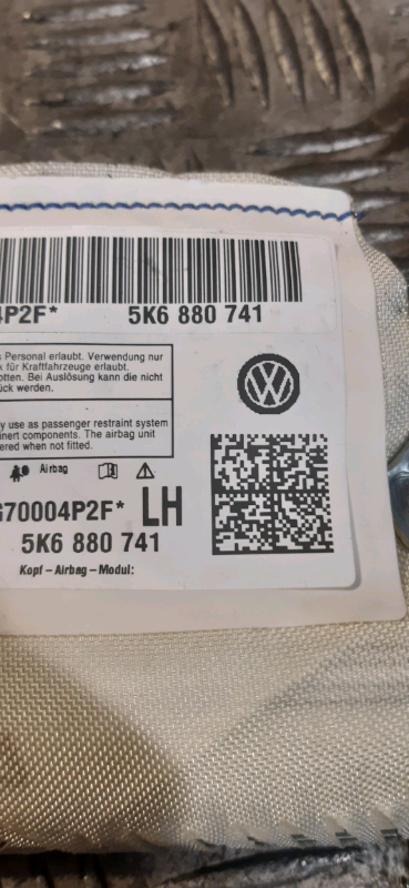 Tendina airbag SX Vw Golf 6 2.0TDI 2011 5K6880741 AIRB990