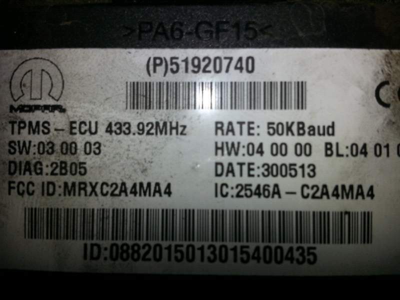 Centralina TPMS per Fiat 500L 2015 cod 51920740