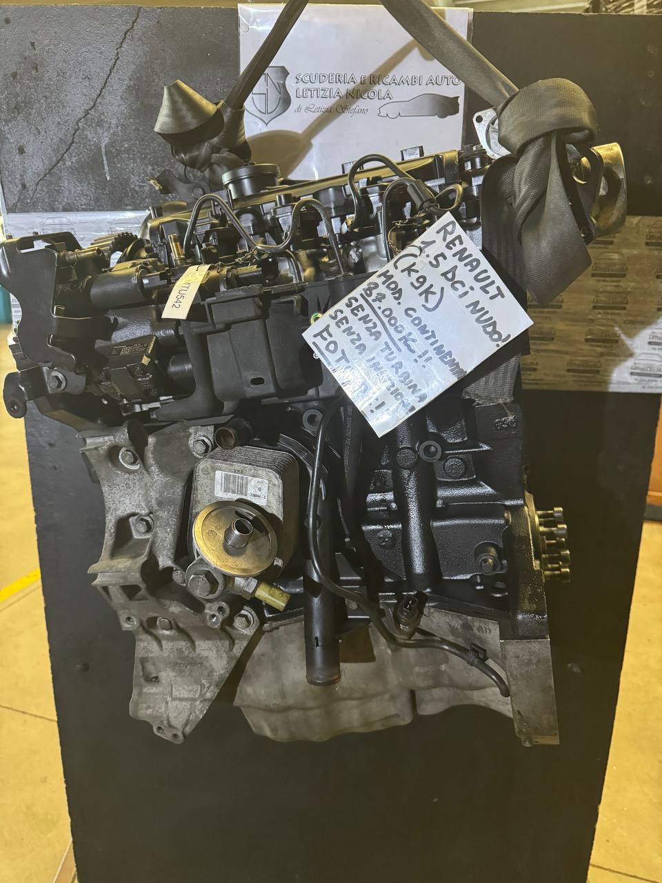 MOTORE RENAULT 1.5 DCI NUDO K9K SENZA TURBINA + SENZA INIETTORI MODELLO CONTINENTAL MTU542