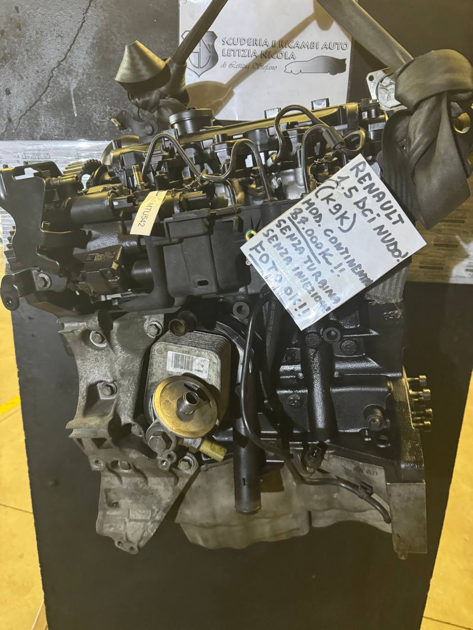 MOTORE RENAULT 1.5 DCI NUDO K9K SENZA TURBINA + SENZA INIETTORI MODELLO CONTINENTAL MTU542