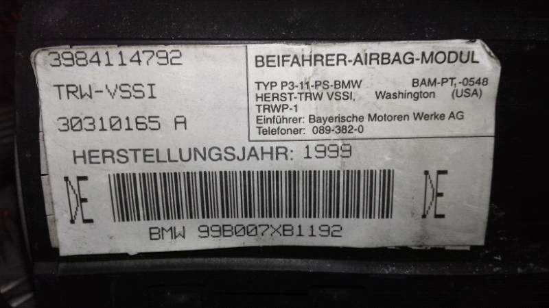 Airbag passeggero usato Bmw Z3 1.9 benzina del 2000