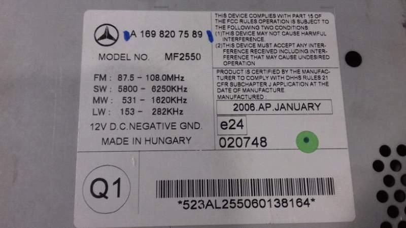 Autoradio Mercedes Benz Classe B 2.0 B &quot;2008&quot; A1698207589 AUTRD063