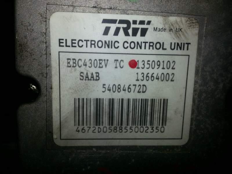 Centralina ABS saab 93 1.8 TB TRW 13509102