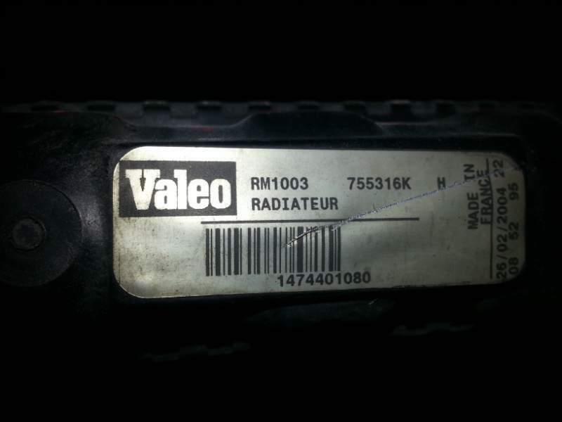 Radiatore acqua fiat scudo 2.0 jtd-jumpy 2.0 hdi valeo 755316k