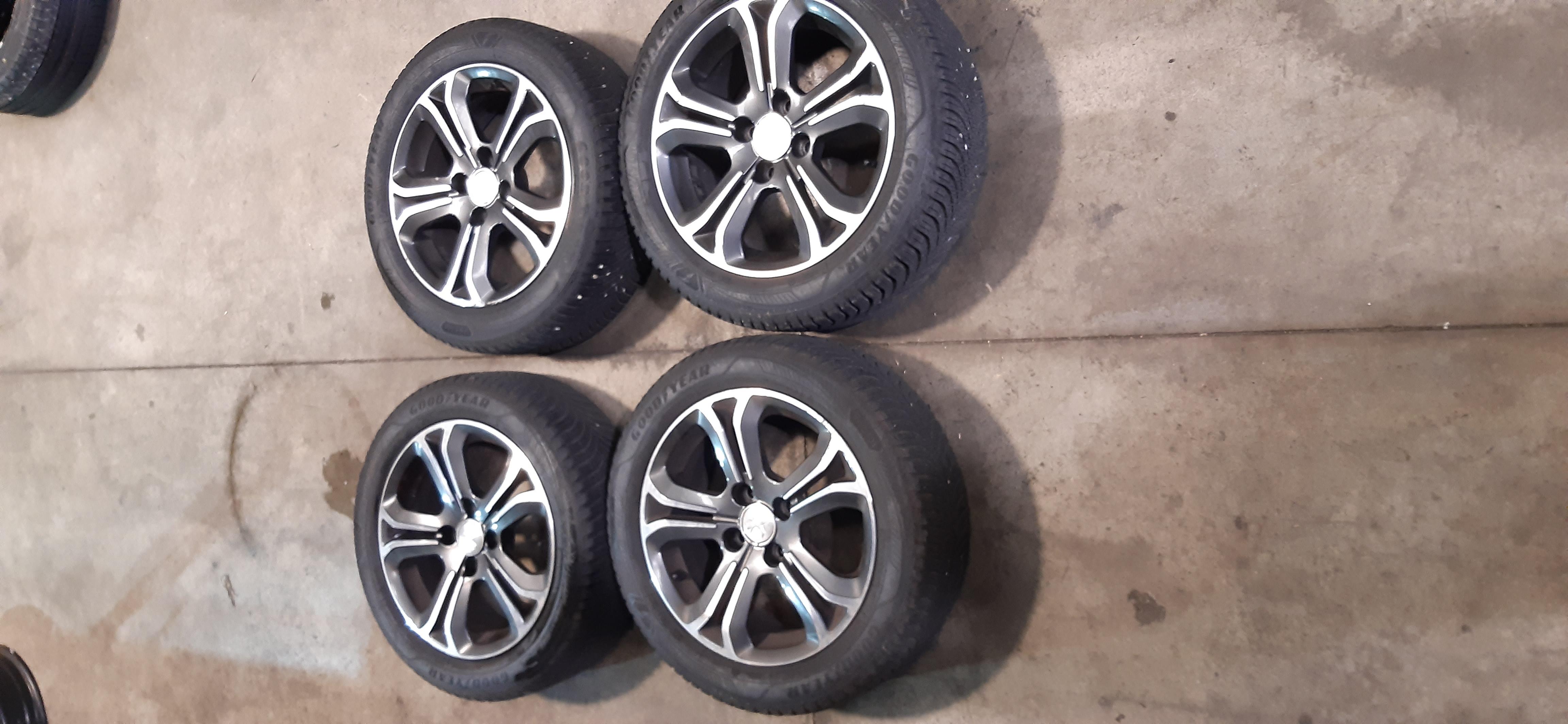 N.4 Cerchi in lega BI COLORE DIAMANTATI completi di gomme 195/55 R16 91H DOT3522 6.0J16CH4-23 Peugeot 208 2014 5P GOMMUS260