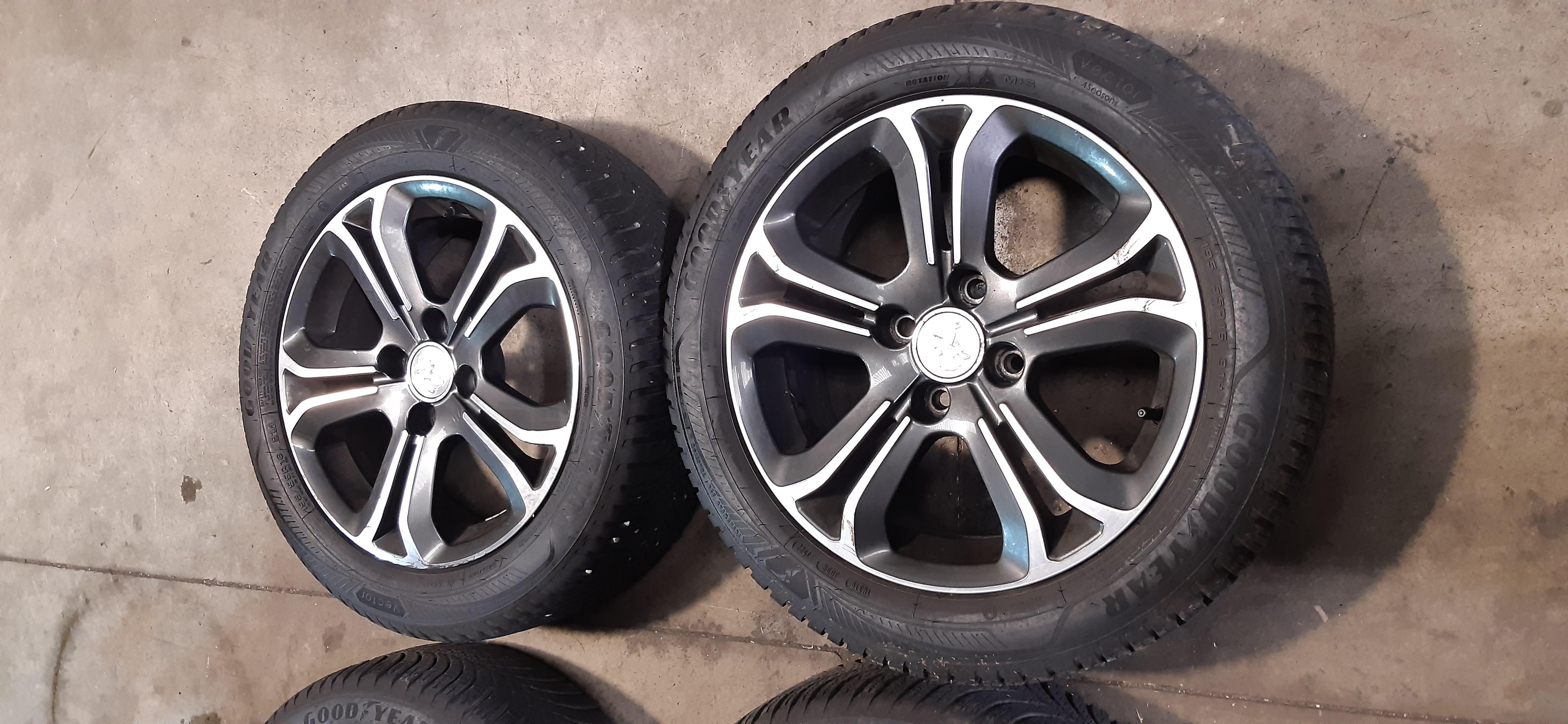 N.4 Cerchi in lega BI COLORE DIAMANTATI completi di gomme 195/55 R16 91H DOT3522 6.0J16CH4-23 Peugeot 208 2014 5P GOMMUS260