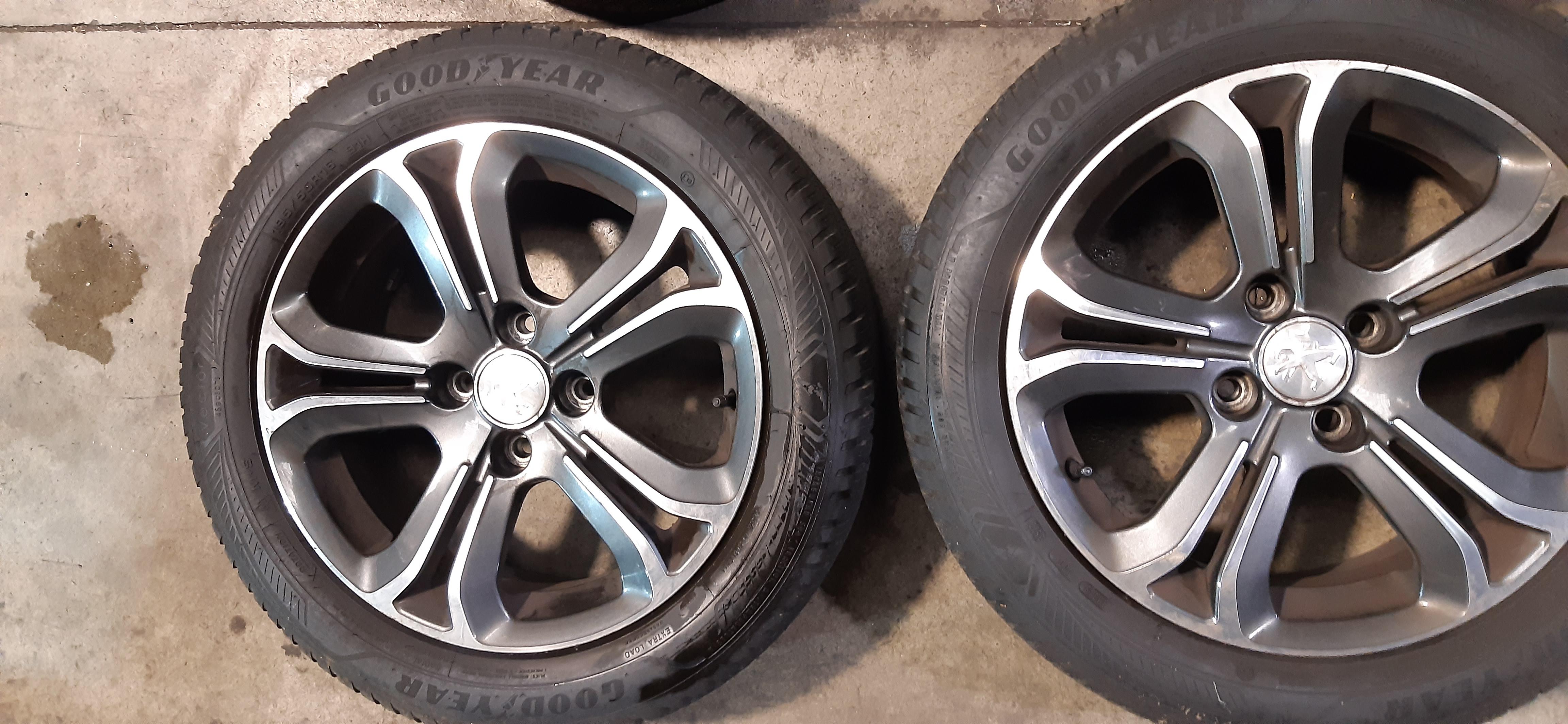 N.4 Cerchi in lega BI COLORE DIAMANTATI completi di gomme 195/55 R16 91H DOT3522 6.0J16CH4-23 Peugeot 208 2014 5P GOMMUS260